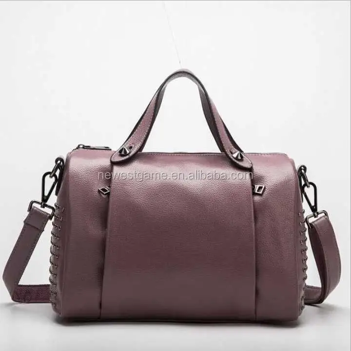 Wholesale fashion Red Tote Luxurious Handbag genuine leather Women Shoulder Bag For Ladies cow leather