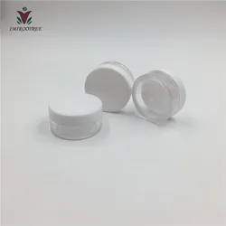10ml 1/3 oz PS Clear Round Plastic Sample Cream Box Plastic Container with Black Lids
