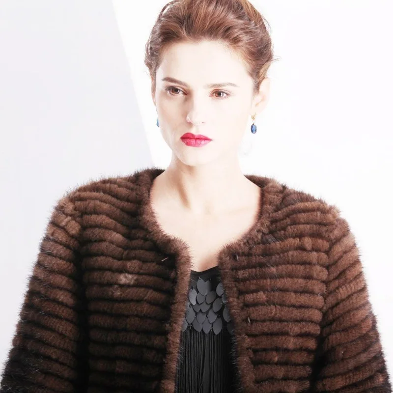 New Design China Fur Coats With Factory Price Woman Grey Mink Fur Coat