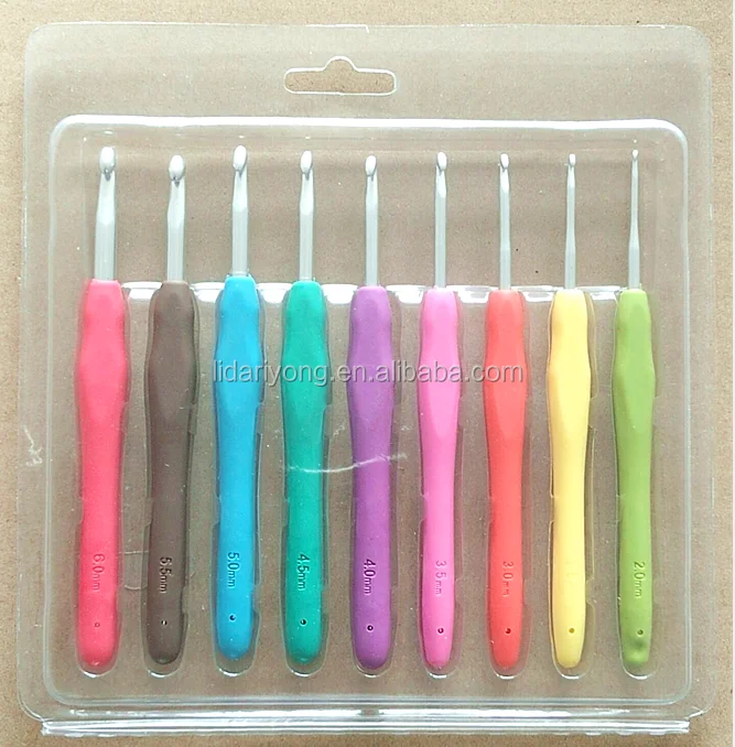 Wholesale stainless steel silicone handle crochet hooks knitting needles
