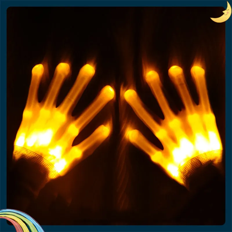 High Quality Chroma CTRL 7 colors light show LED Gloves Rave Finger Lighting Flashing Glow Mittens for Party