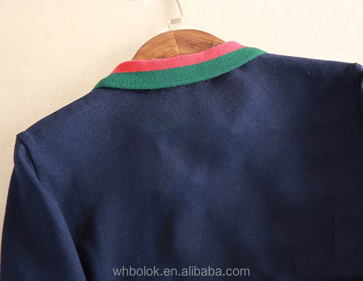 Custom Women dress plus size navy blue dress latest cotton polo pique cotton knitted dress