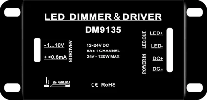12V 24V DC 0-10V Low Voltage Dimmer for LED Lights