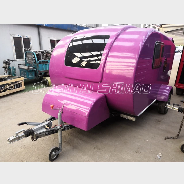 build sunday soft floor teardrop camper caravan light trailer travel tent camper rear folding