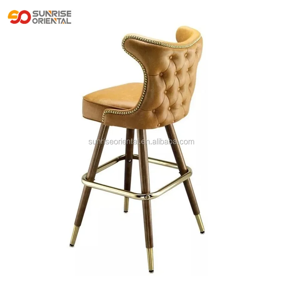 button tufted leather bar stools hot sale to UK