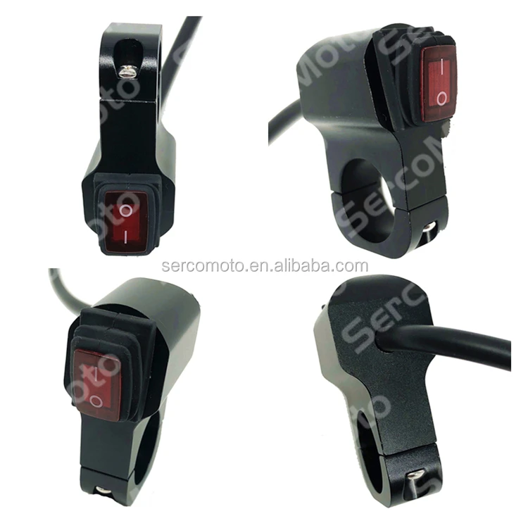 12V Motorcycle Handlebar Switch CNC Aluminum with Indicator Light for motorcycle led light