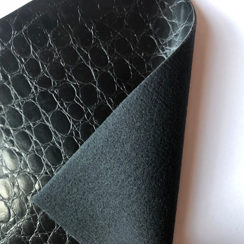 1,0 мм Индивидуальные Черный крокодил зерна pu кожа для сумки и обувь