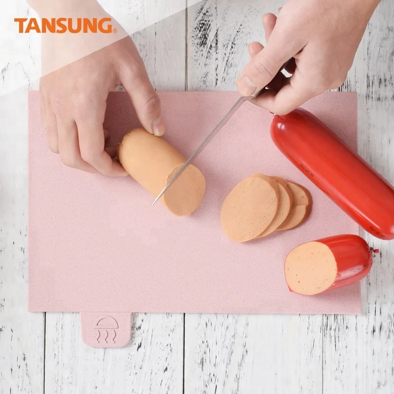 Custom Eco 4 Pcs Multi Function Kitchen Plastic Wheat Straw Meat Vegetable Chopping Cutting Board Set with Stand