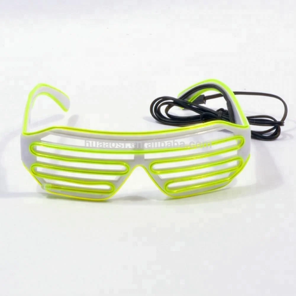 Rave party el neon glasses /led sunglasses From EL wire glasses manufacturer