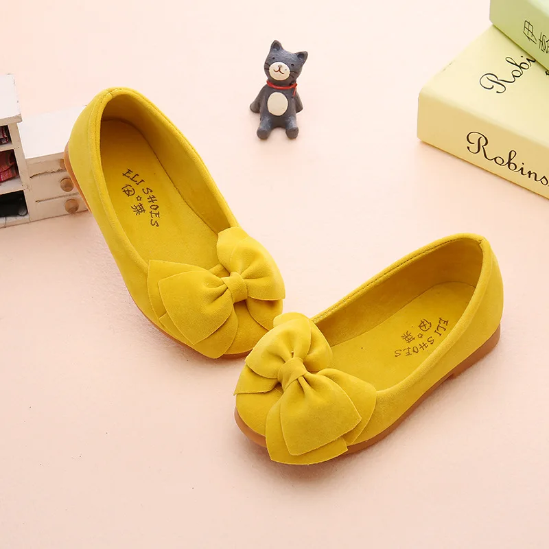 Autumn New Non-slip Bowknot Princess Kids Flat Nude Shoes For Girls