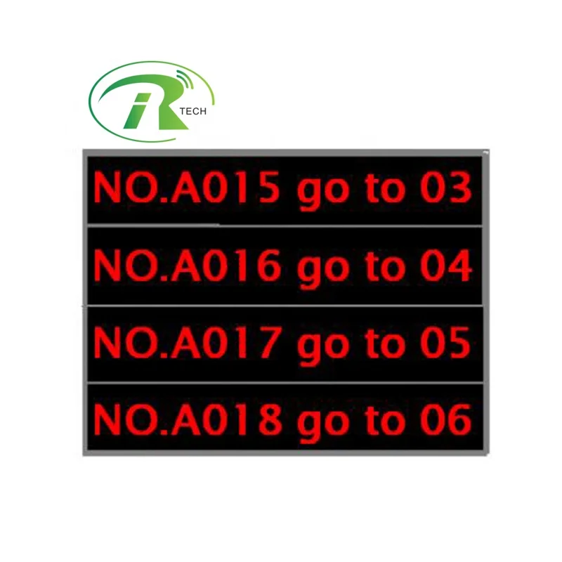 IRTECH wholesale wired or wireless LED queue system counter display, ticket number display, led display qms