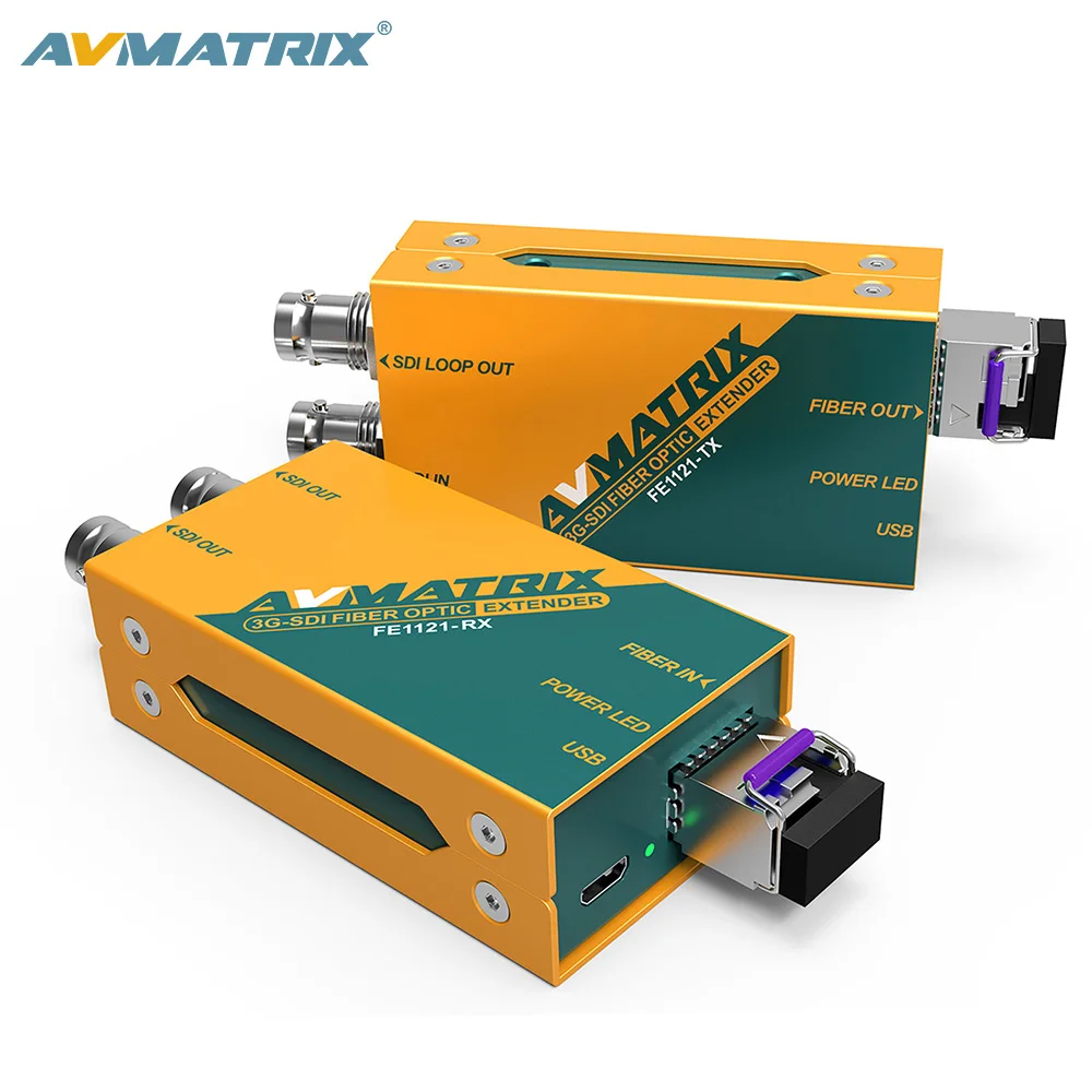 AVMATRIX Mini 3G-SDI Fiber Optic Extender for 20KM transmission