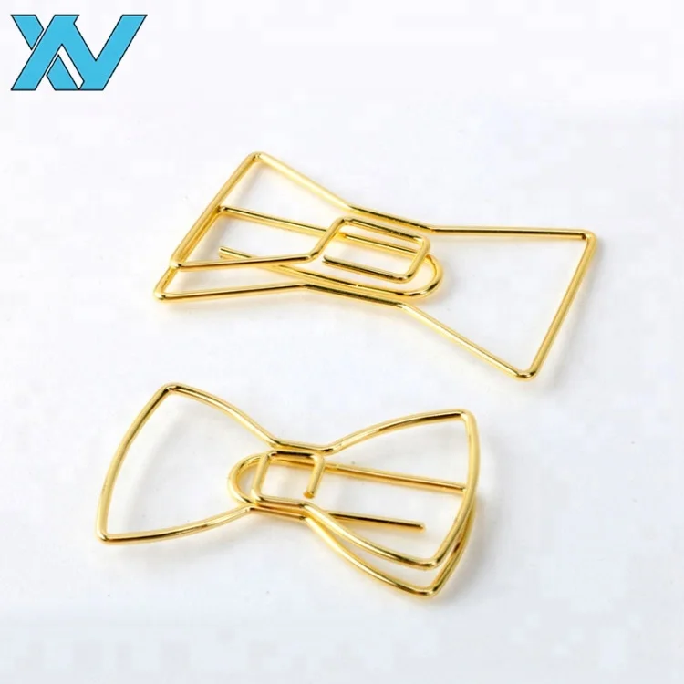 Golden goblet design metal wire paper clip gifts cup shaped clip bookmark