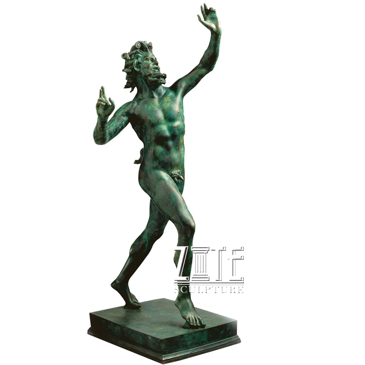 Antique bronze dancing fauno danzante sculpture