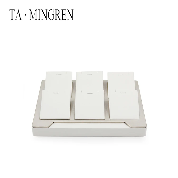 
White Wholesale Hot Sale Luxury PU Leather Necklace Jewelry Display Tray 
