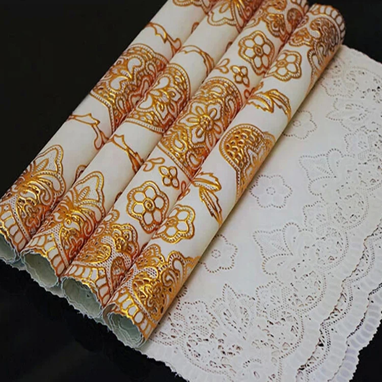 PVC gold silver 40*84cm placemats oval design summary