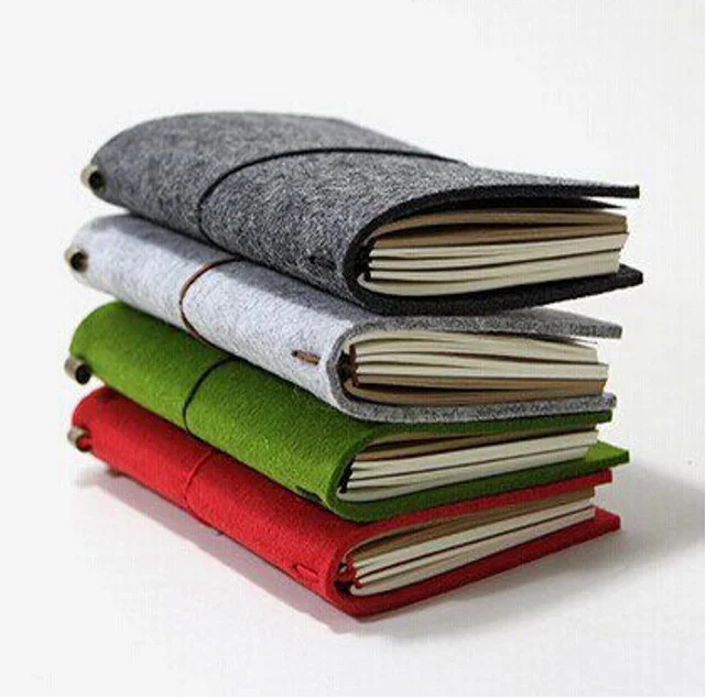 
hot sell Felt fabric Cover Notebook for journal travel diary trip planner 
