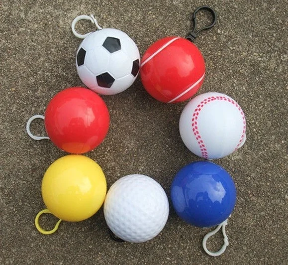 emergency golf ball  disposable rain poncho in ball