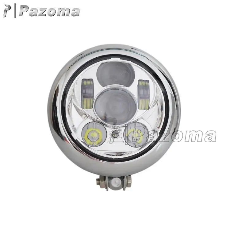 New Universal Motorcycle E-marked LED Projector Headlight For Harley Bobber Chopper Cafe Racer