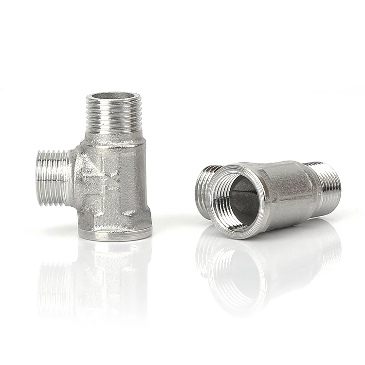 stainless steel 201 304 pipe tee fitting SUS male female threads tee fitting water plumbing pipe equal tee fitting