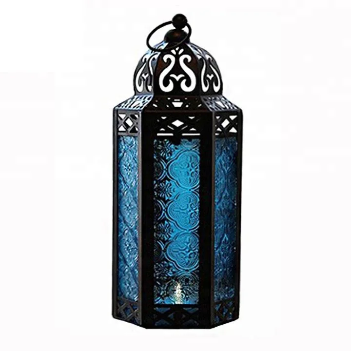 glass Moroccan Style decorative lantern for candle