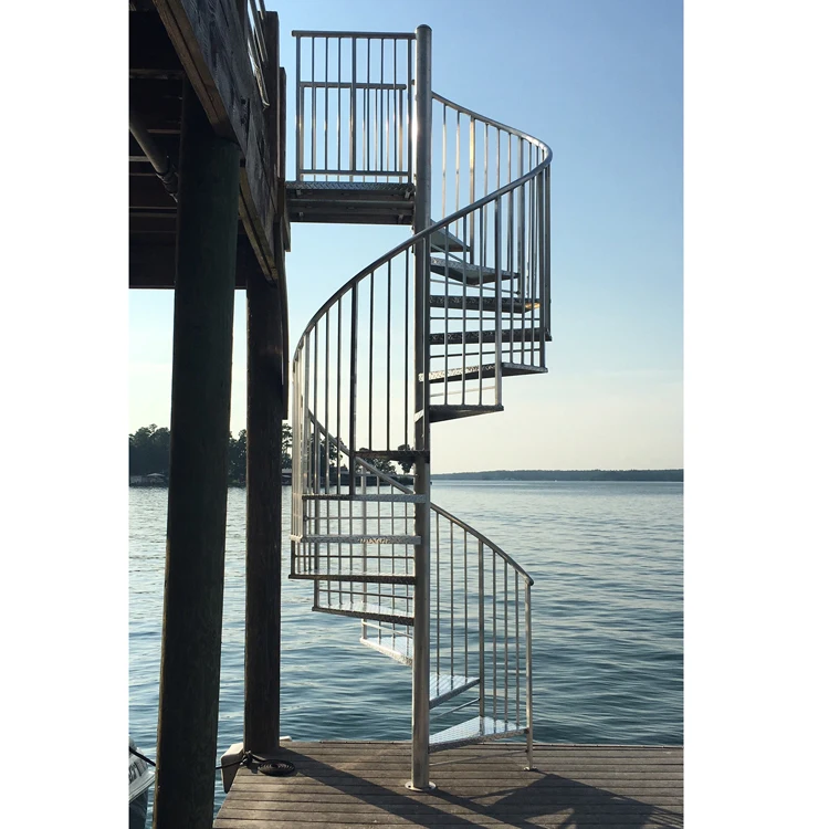 Outdoor galvanized steel stairs design metal  steps staircase treads exterior stair railing design
