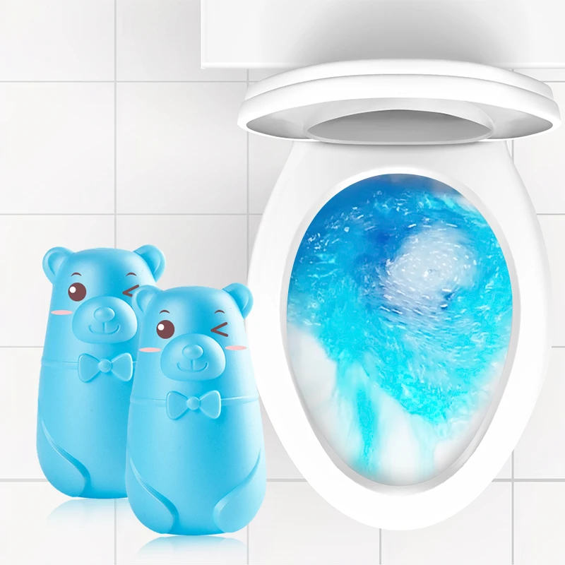 2023 Hot Sale Cute Bear Colored Toilet Bowl Cleaner Toilet Blue Block/Deodorant Toilet Blocks
