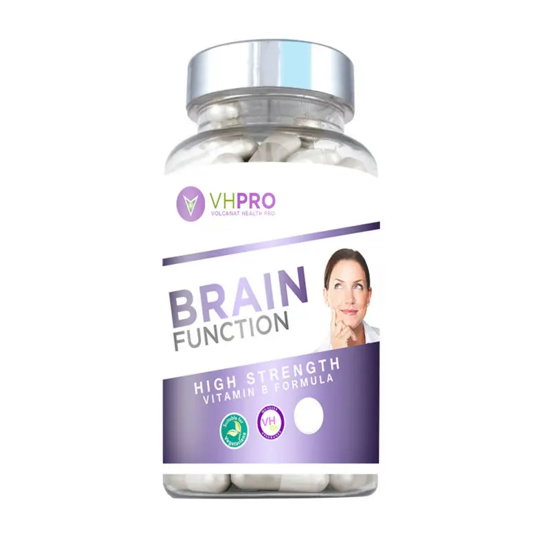 
Комплекс витамина B Volcanat Health Pro в прозрачных круглых бутылках 