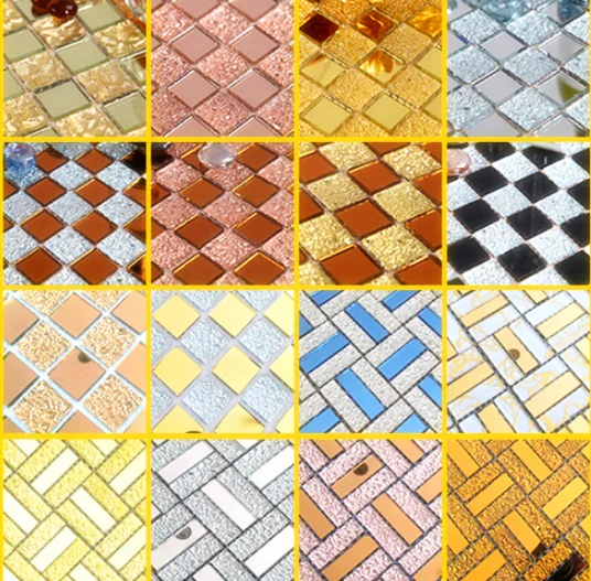 Wholesale and retail manufacturers for sale good price crystal mirror mosaic mixed with design glass