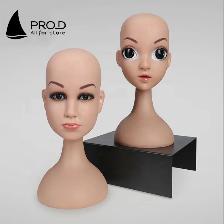 Baby store hat wig display big eye child size mannequin heads with long neck