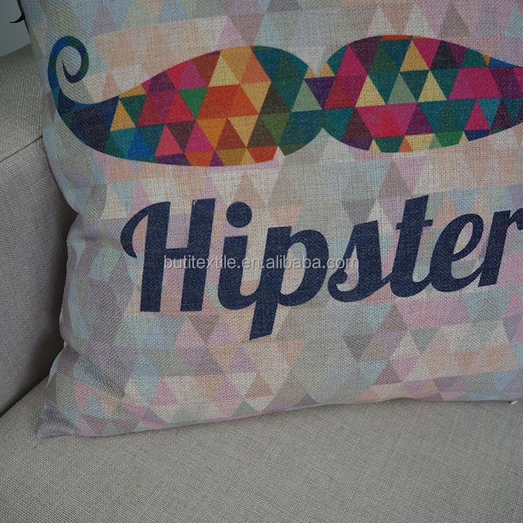 Пользовательские большие размеры, декоративные подушки для уличного стула, квадратные 18*18 наволочки для подушек с принтом усов