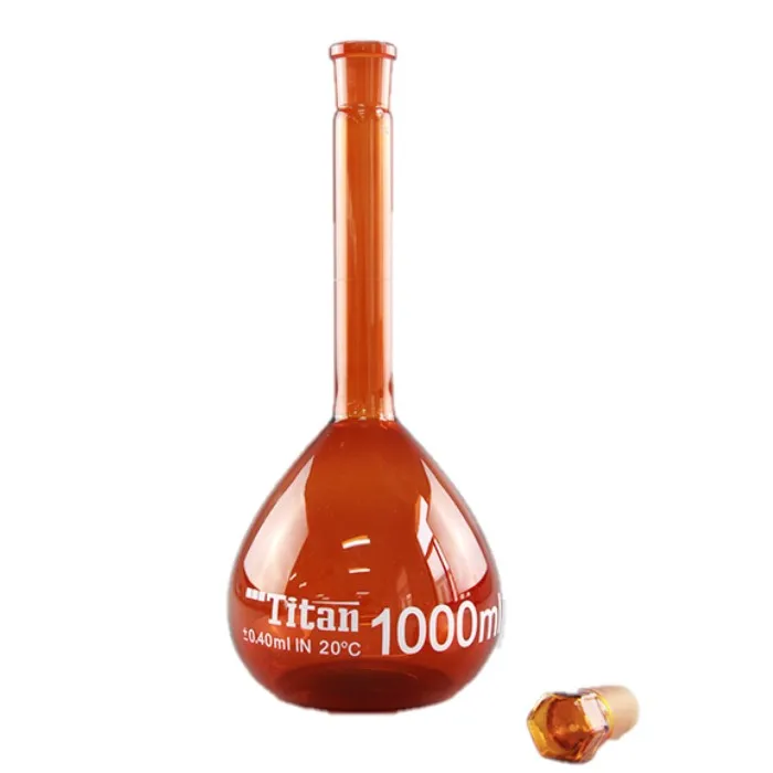 Лабораторная колба янтарного цвета объемом 1000 мл