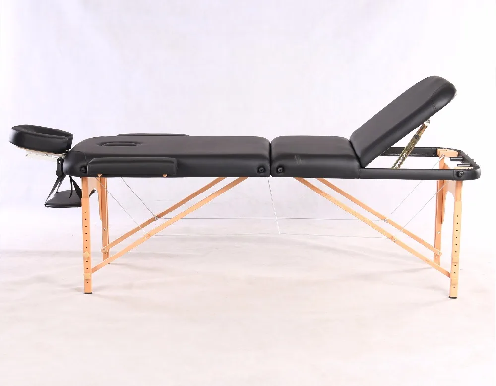 
PVC/PU leather Lightweight 3-Section Portable Massage Table Bed with Free Carry Bag Built in Breathe Hole/Adjustable Hreadrest 