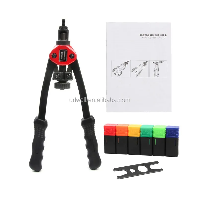 Urlwall Removal Replacement Screw Blind Heavy Hand Insert Rivet Nut Tool Manual Mandrels M3-M10 Auto Rivet Kit