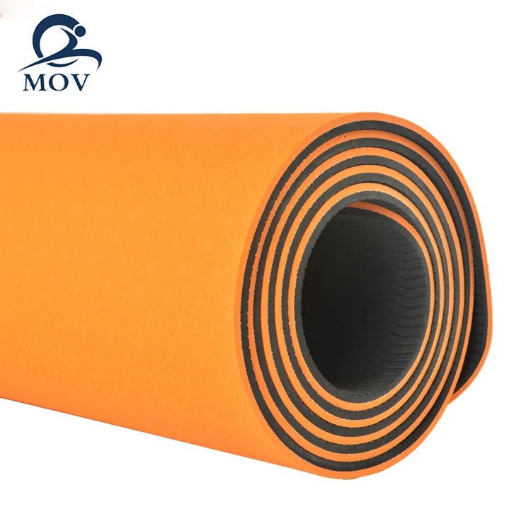 Non Slip Custom logo print Double layers gym 6mm Tpe Yoga Mat