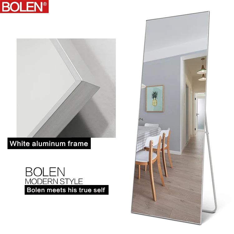 Anti-explosion Aluminum-framed Dressing Room Mirror for Standing 5mm Silver Mirror Glass Aluminum Alloy Framed