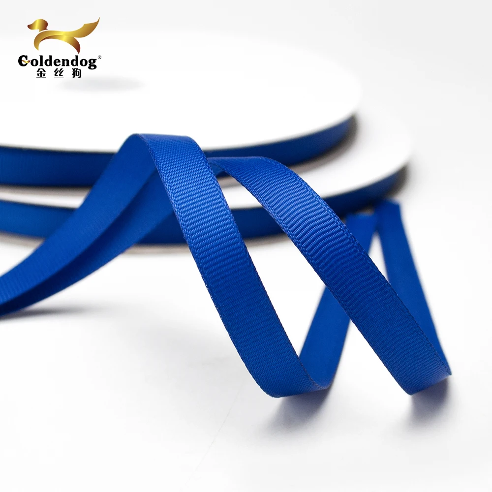 Высококачественная однотонная корсажная лента из полиэстера 3/8 дюйма, голубого цвета, 100 ярдов