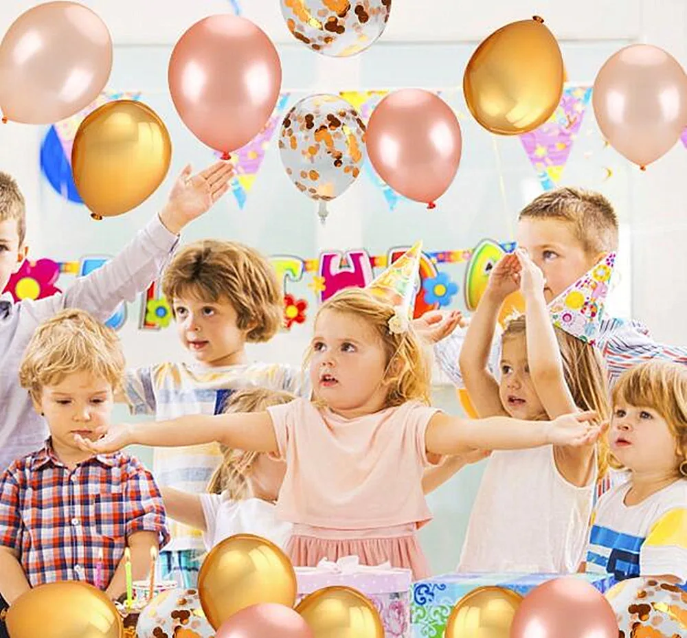 Events Party Decorative Natural Latex Material 12 inch Golden Confetti Exploding Balloon