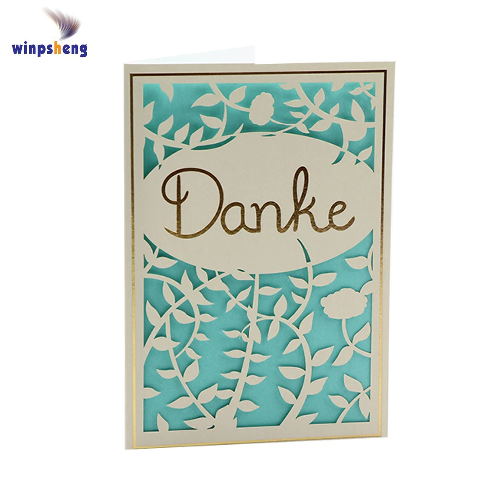 
Paper craft nice design laser cutting thank you card custom with logo 