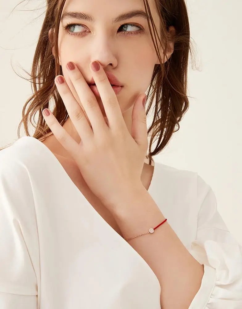 Half ring design red rope collocation gold chain bracelet bracelet is suitable for women to wear lucky bracelet at ordinary time