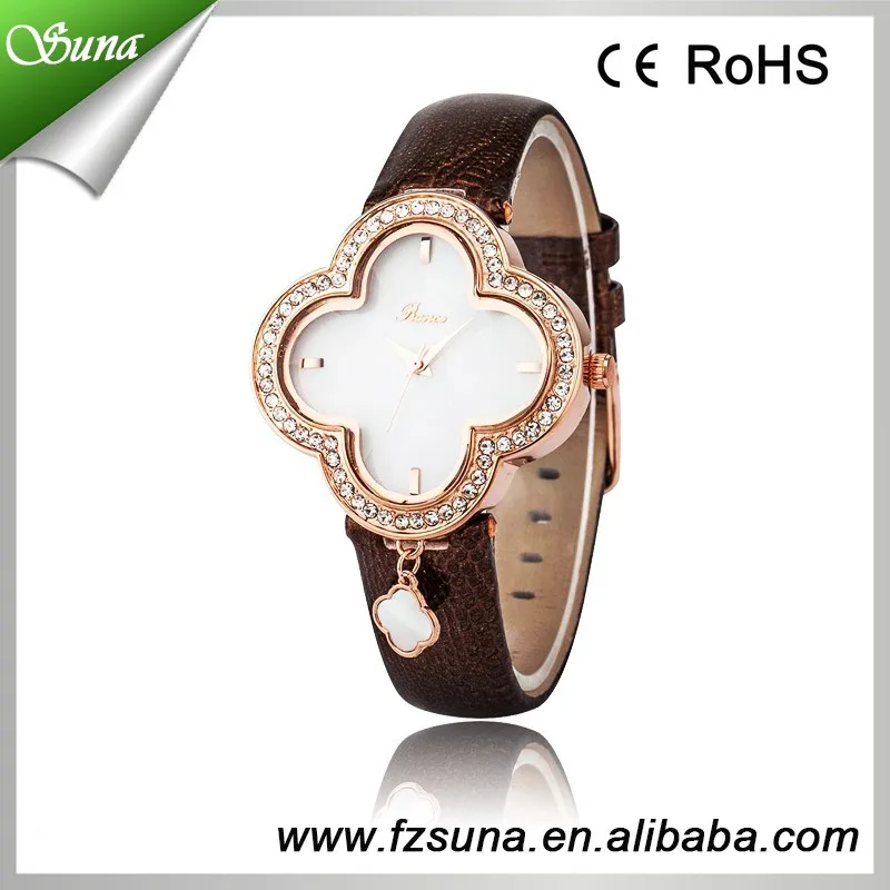 Wholesale Alibaba Four Leaf Clover Design Trendy Watches of Girls