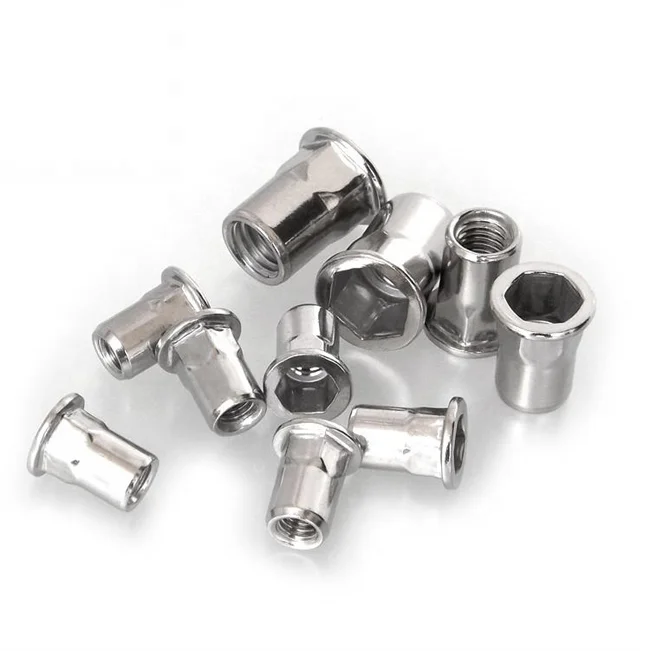 1/4-20 stainless steel 304 hex countersunk flat head rivet nut