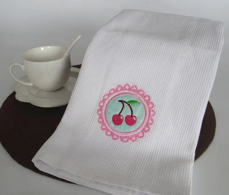 100% Cotton Waffle Embroidered Kitchen Towel Table Napkin