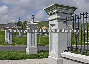 white entrance granite column decor