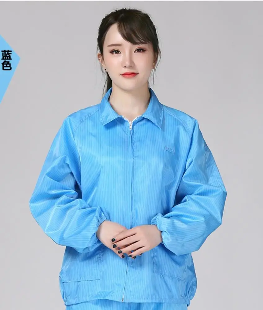 Comfortable AntiStatic ESD Cleanroom Jacket and Pants For Workers