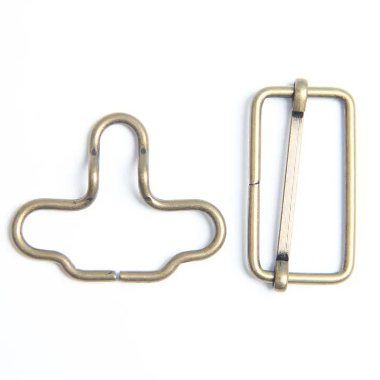 35mm width metal suspender buckle and slider for jeans 	metal buckles for shoes