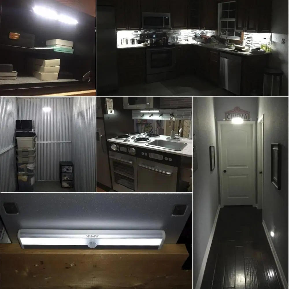 Светодиодные лампы YARRAE, 10 светодиодов, питание от батарейки, ночное освещение, портативный магнитный светильник для шкафа безопасности