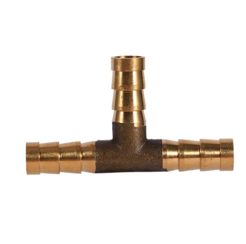 1/2 Inch 3-Way T-piece Brass Joiner Hose Joiner Adapter for Fuel Air Water Gas Oil (8mm) Fuel Hose Barbed Connector