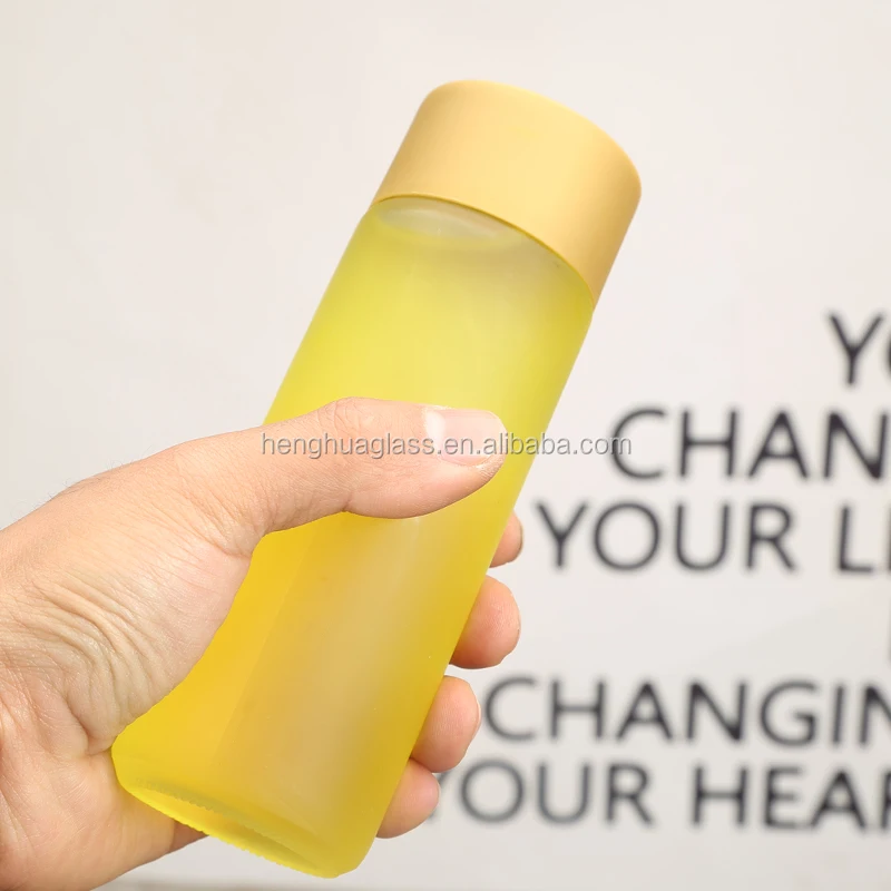 wholesale high quality  12oz 350ml frost empty voss style drink mineral water juice glass voss bottle  with plastic screw cap