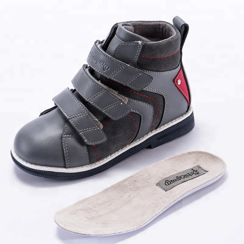 Princepard new orthopedic shoes kids leather upper velvet lining and insoles casual shoes for boys